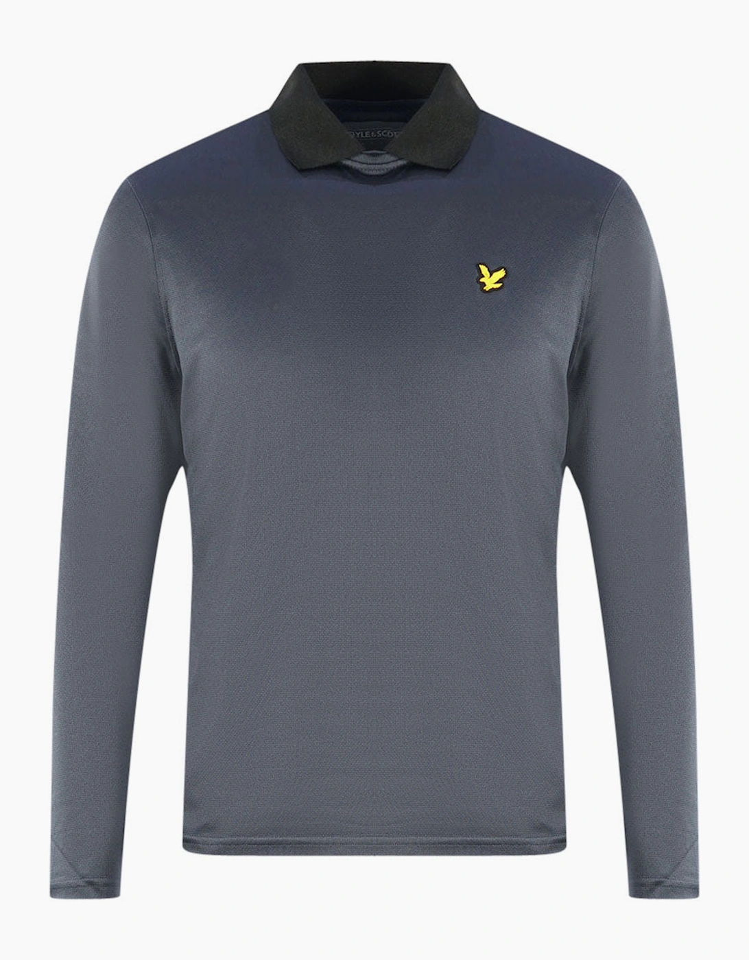 Men's Lyle & Scott Golf Venteech Long Sleeve Dark Grey Polo Shirt - Size: 34