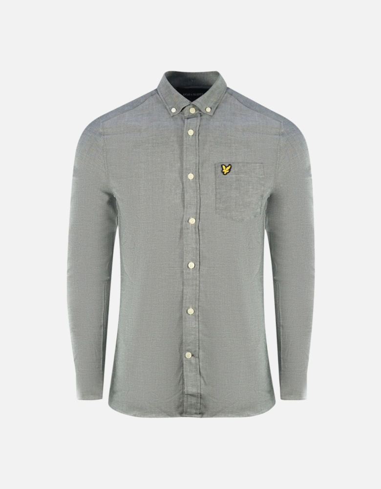 Lyle & Scott Green Long Sleeved Cotton Linen Shirt