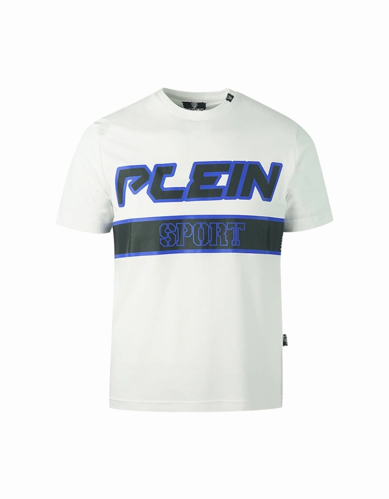 Plein Sport Blue Block White T-Shirt