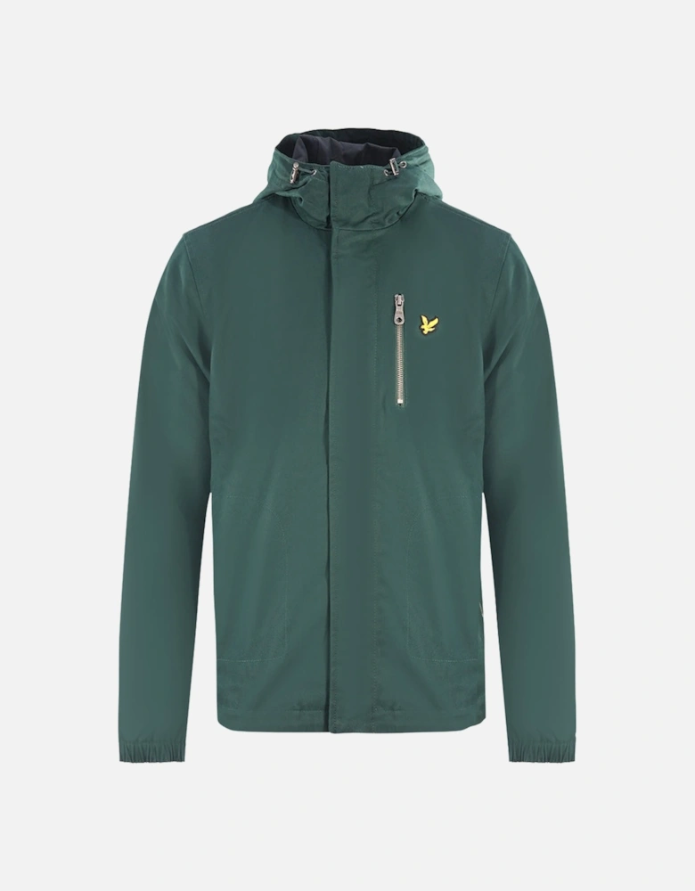 Lyle & Scott Hooded Curved Hem Green Jacket