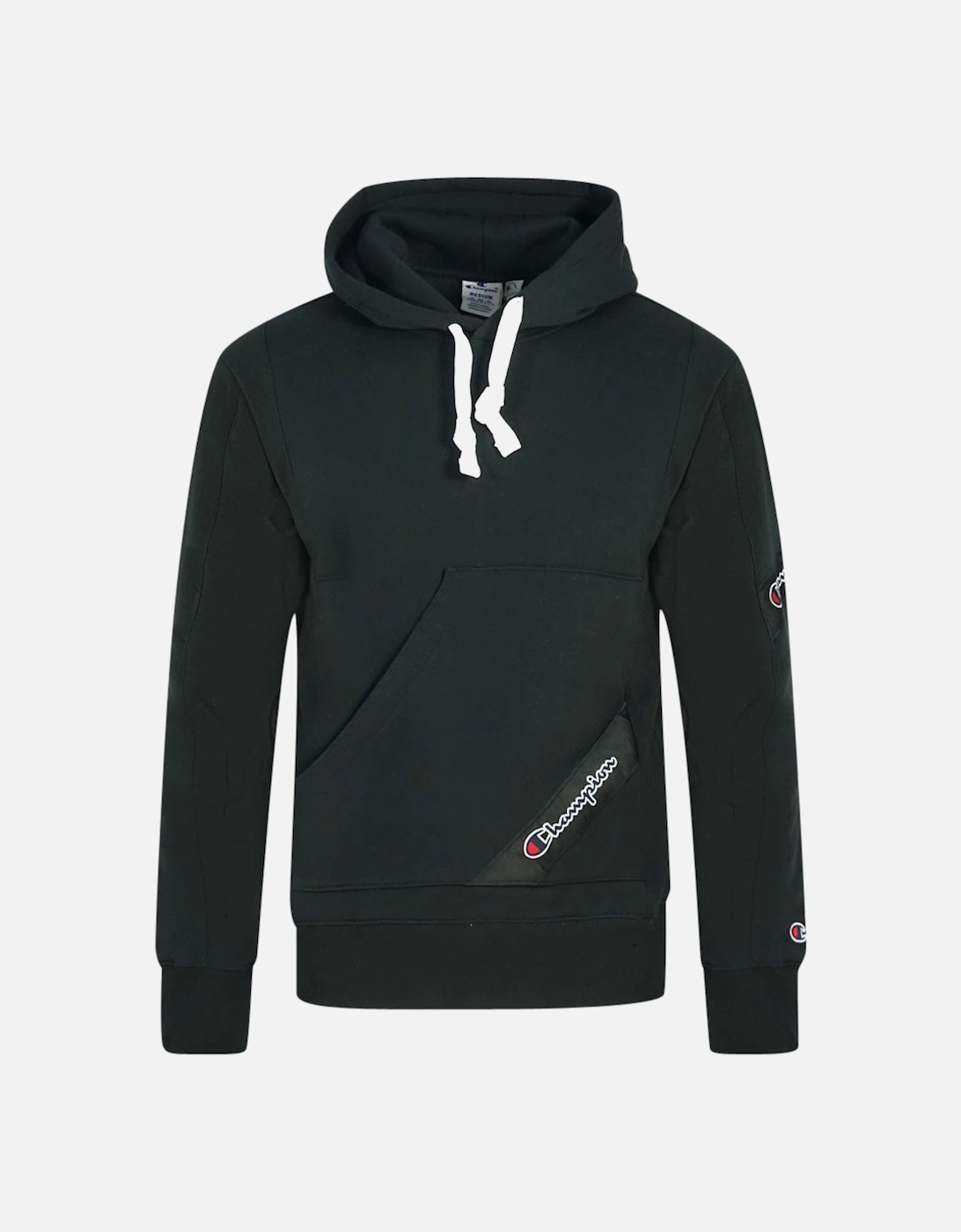 Asymmetric Pocket Logo Black Hoodie, 3 of 2