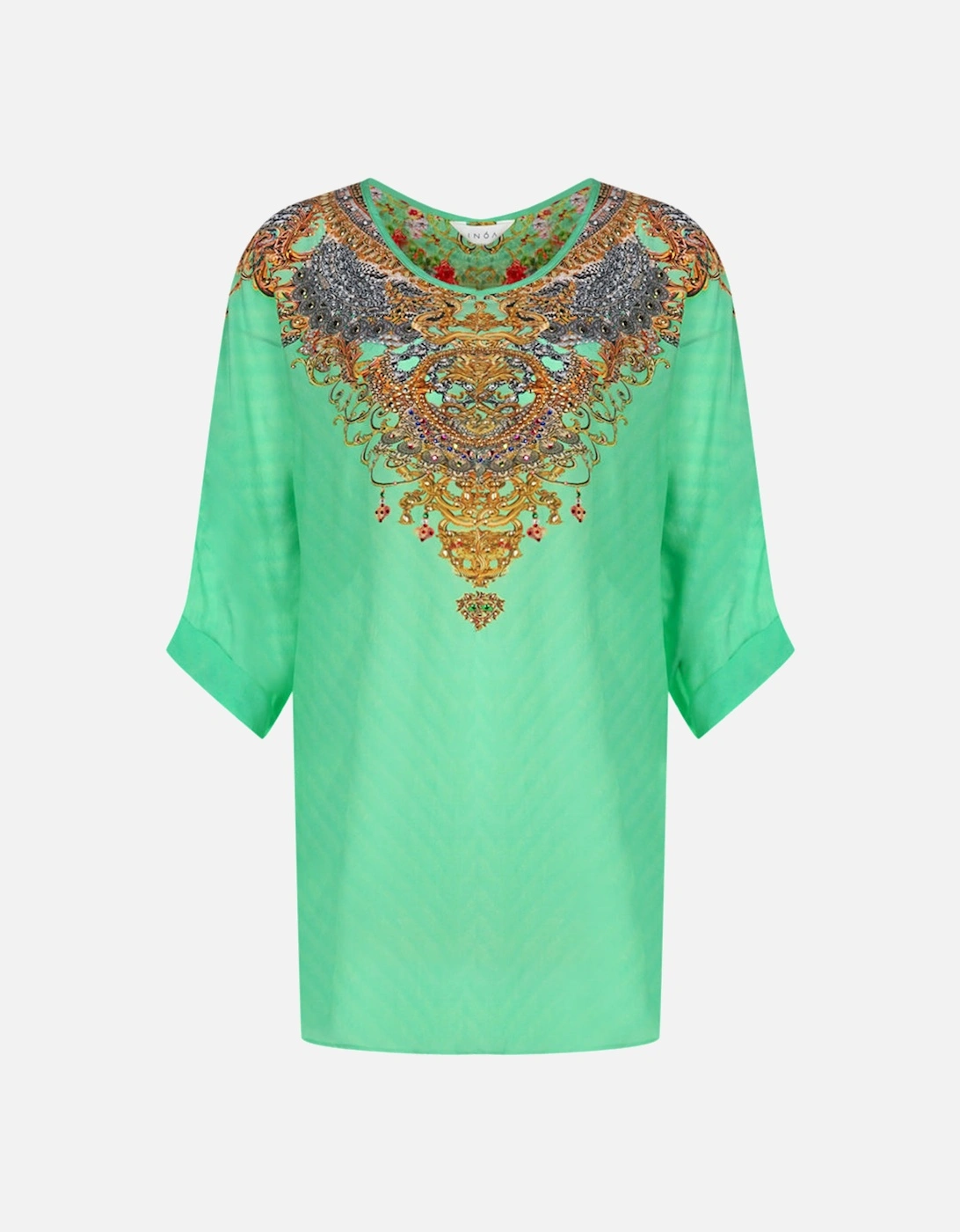 Chartreuse 12007 Green Silk Fish Top, 3 of 2