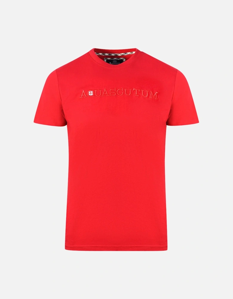 Brand Embossed Logo Red T-Shirt