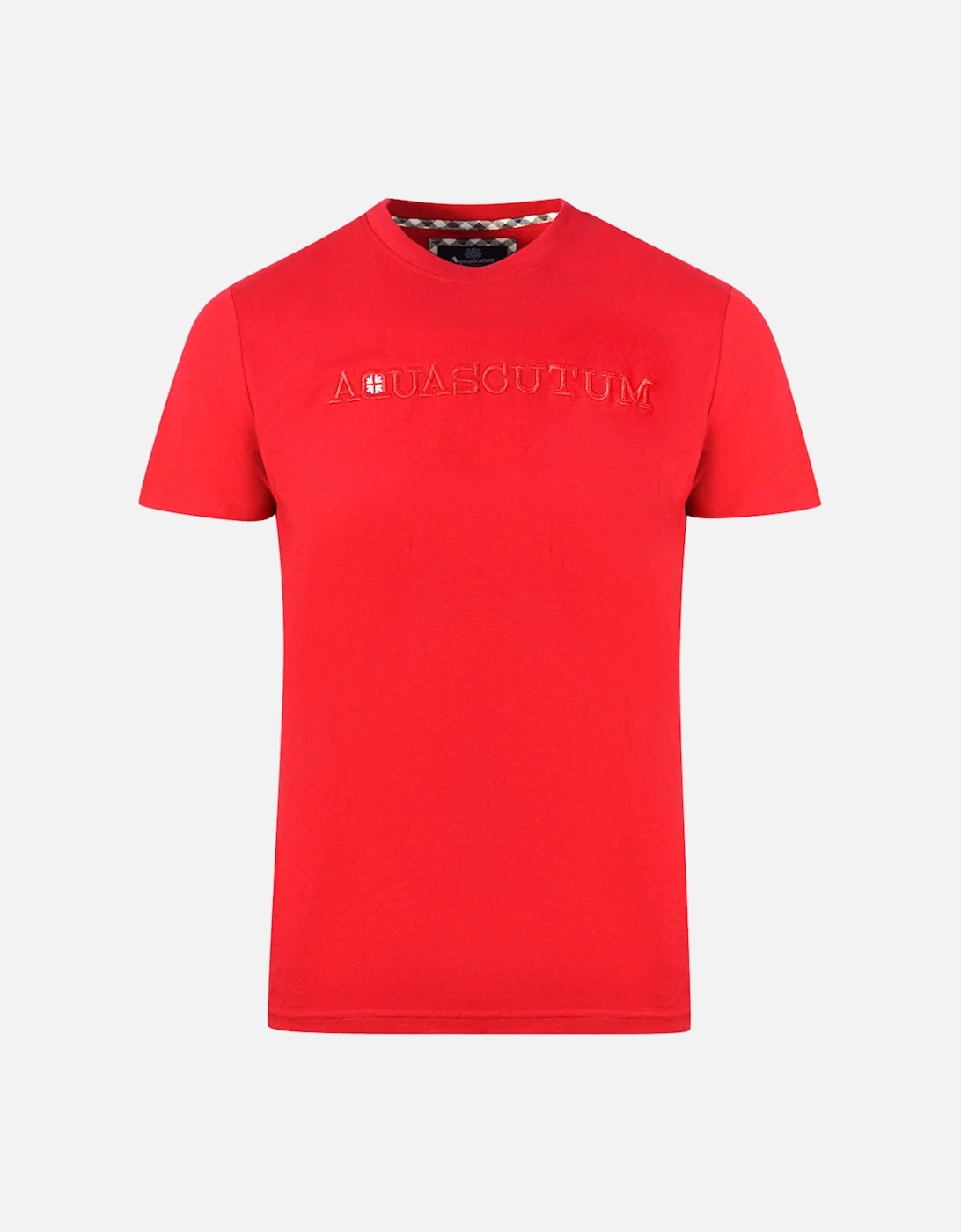 Brand Embossed Logo Red T-Shirt, 3 of 2