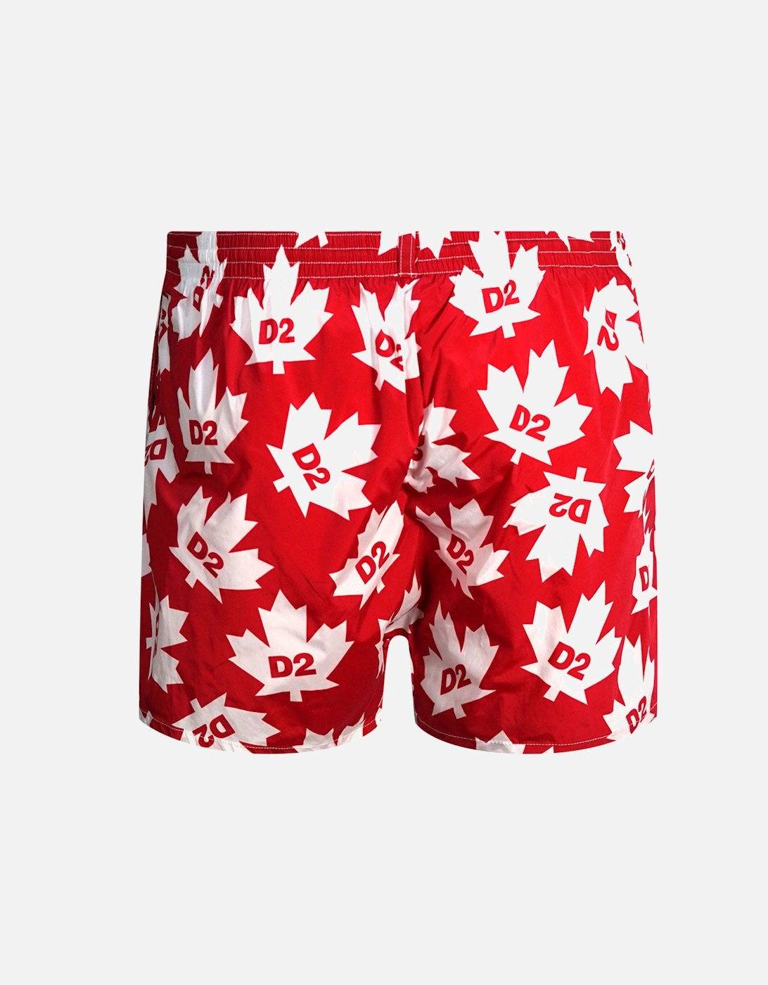 All-over Maple Leaf Logo Red Swim Shorts