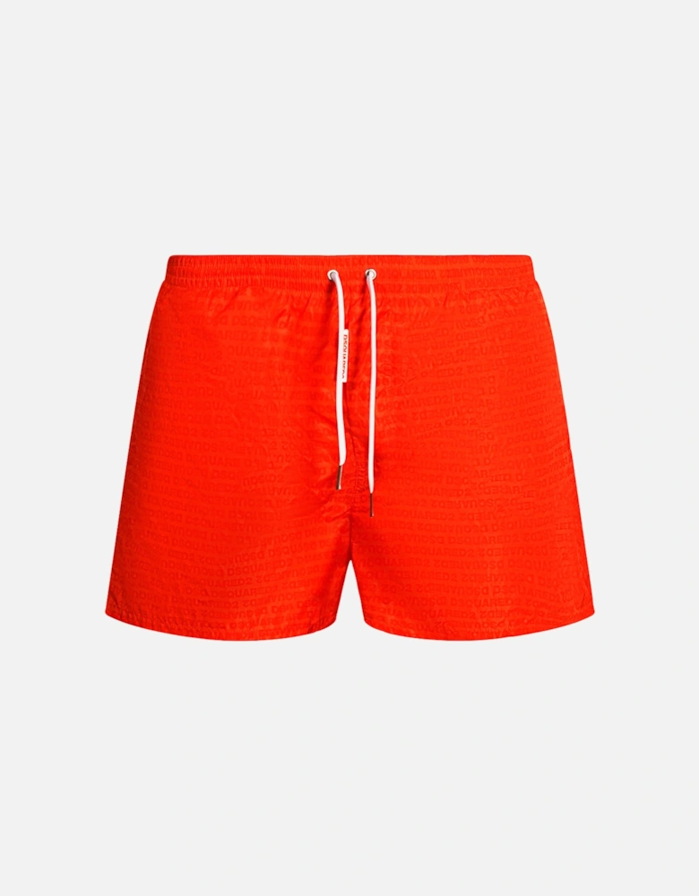 All-over Design Red Swim Shorts