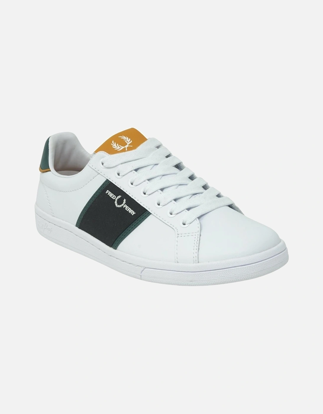 B721 Leather Canvas Mens White Trainers