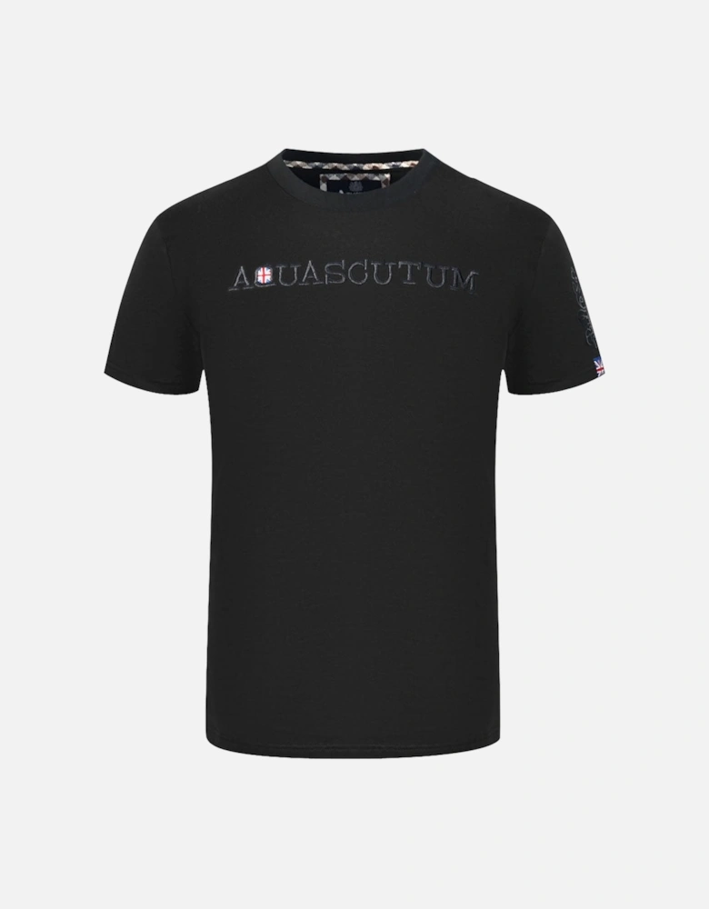 Brand Embossed Logo Black T-Shirt