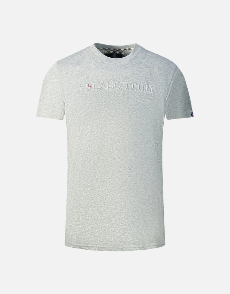 Brand Embossed Logo Grey T-Shirt