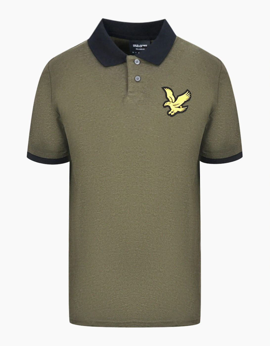 Men's Lyle & Scott Olive Green Block Marl Polo Shirt - Tan - Size: 38