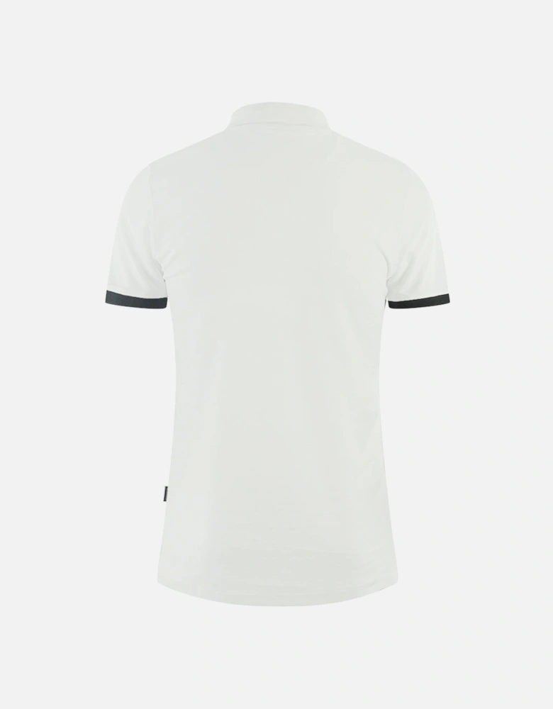 Branded Collar White Polo Shirt