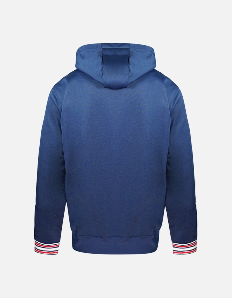 Half Zip Large Logo Navy Blue Hoodie