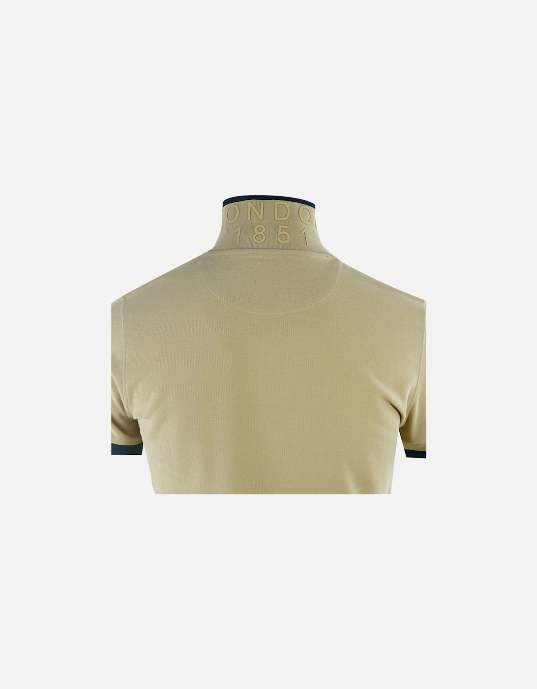 Branded Shoulder Tipped Beige Polo Shirt
