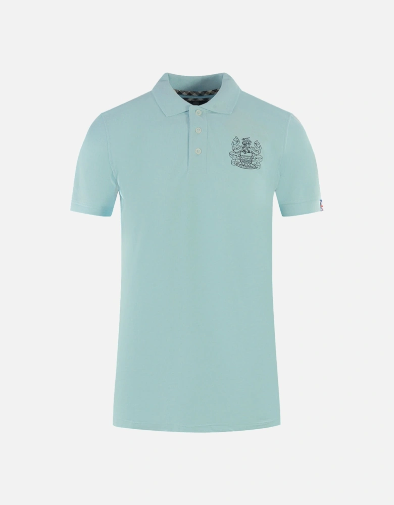 Branded Sleeve Light Blue Polo Shirt