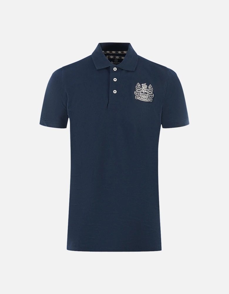 Branded Sleeve Navy Blue Polo Shirt