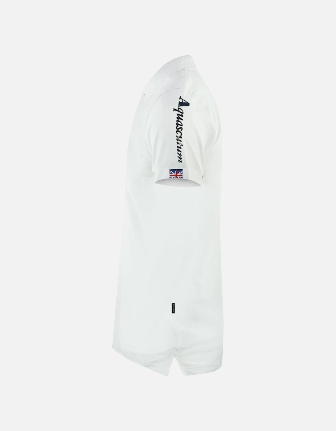 Branded Sleeve White Polo Shirt