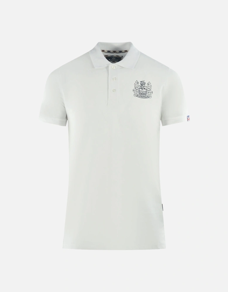 Branded Sleeve White Polo Shirt