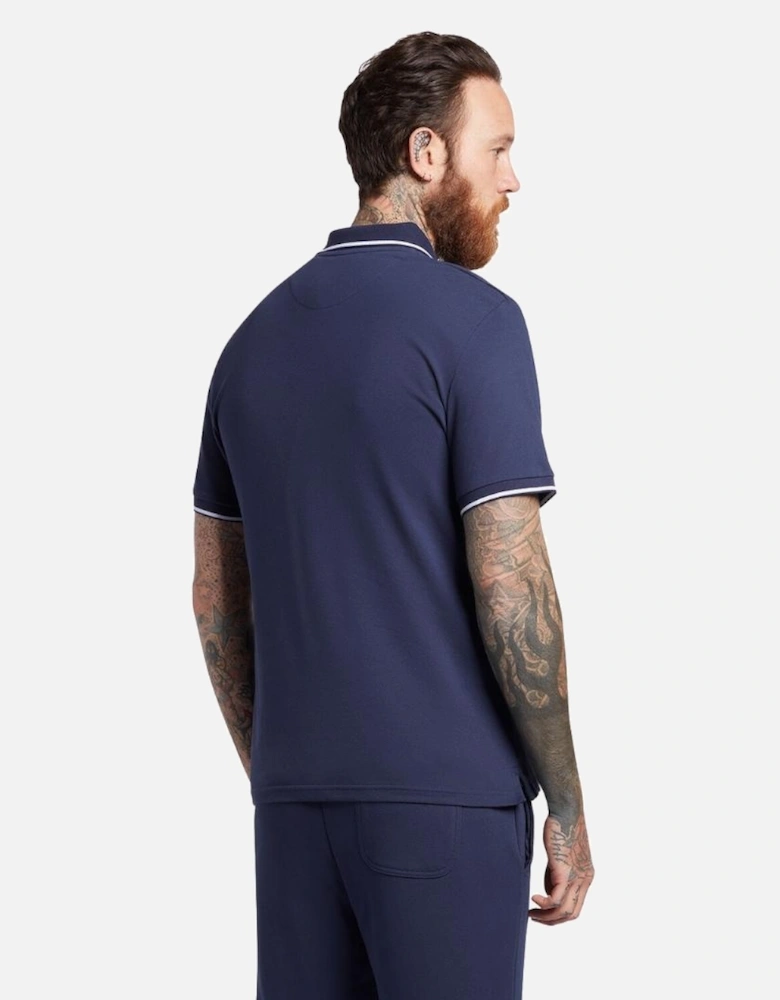 Lyle & Scott Tipped Collar Dark Blue Polo Shirt