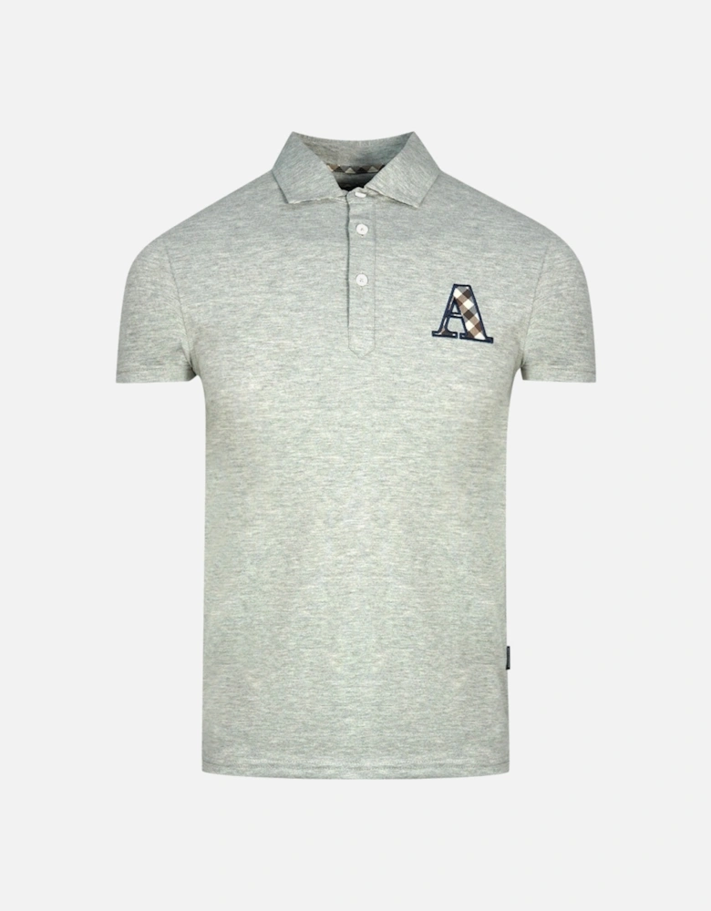 Check A Logo Grey Polo Shirt