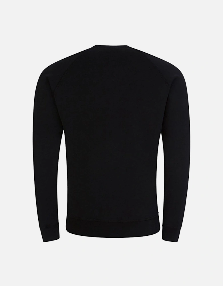 Classic Raglan Fit Logo Black Sweater