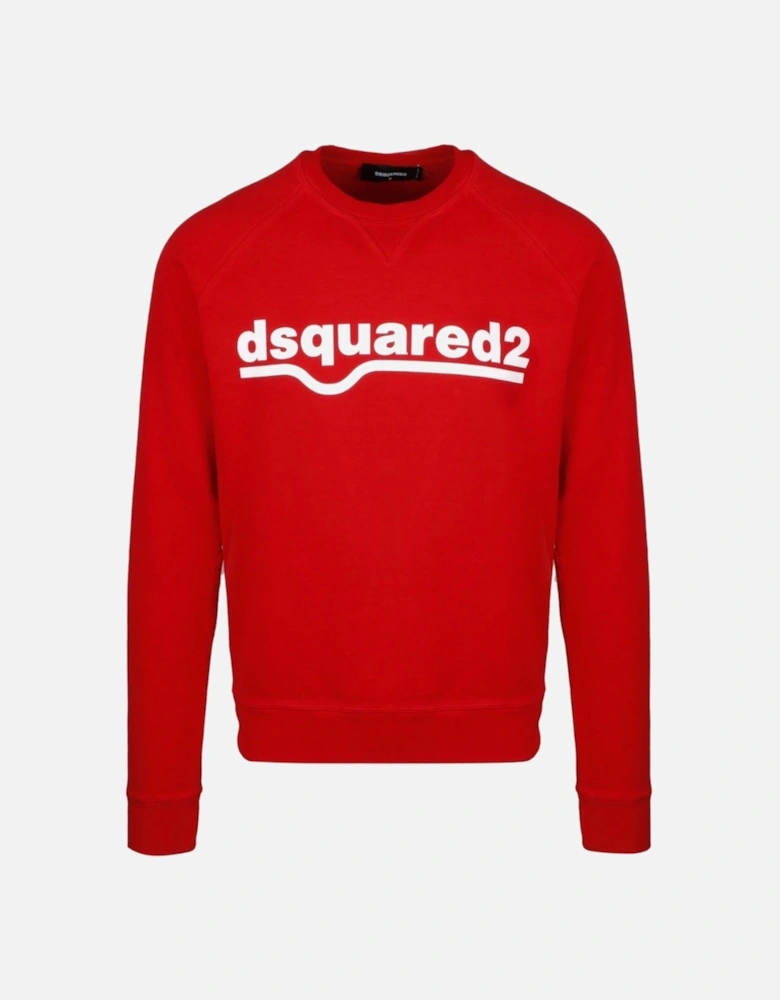 Classic Raglan Fit Logo Red Sweater