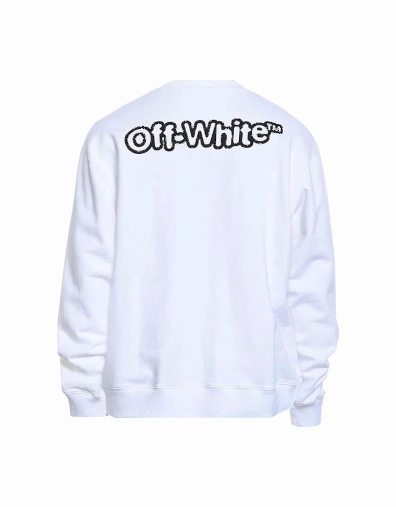 Blur Bold Logo Slim Fit White Sweatshirt