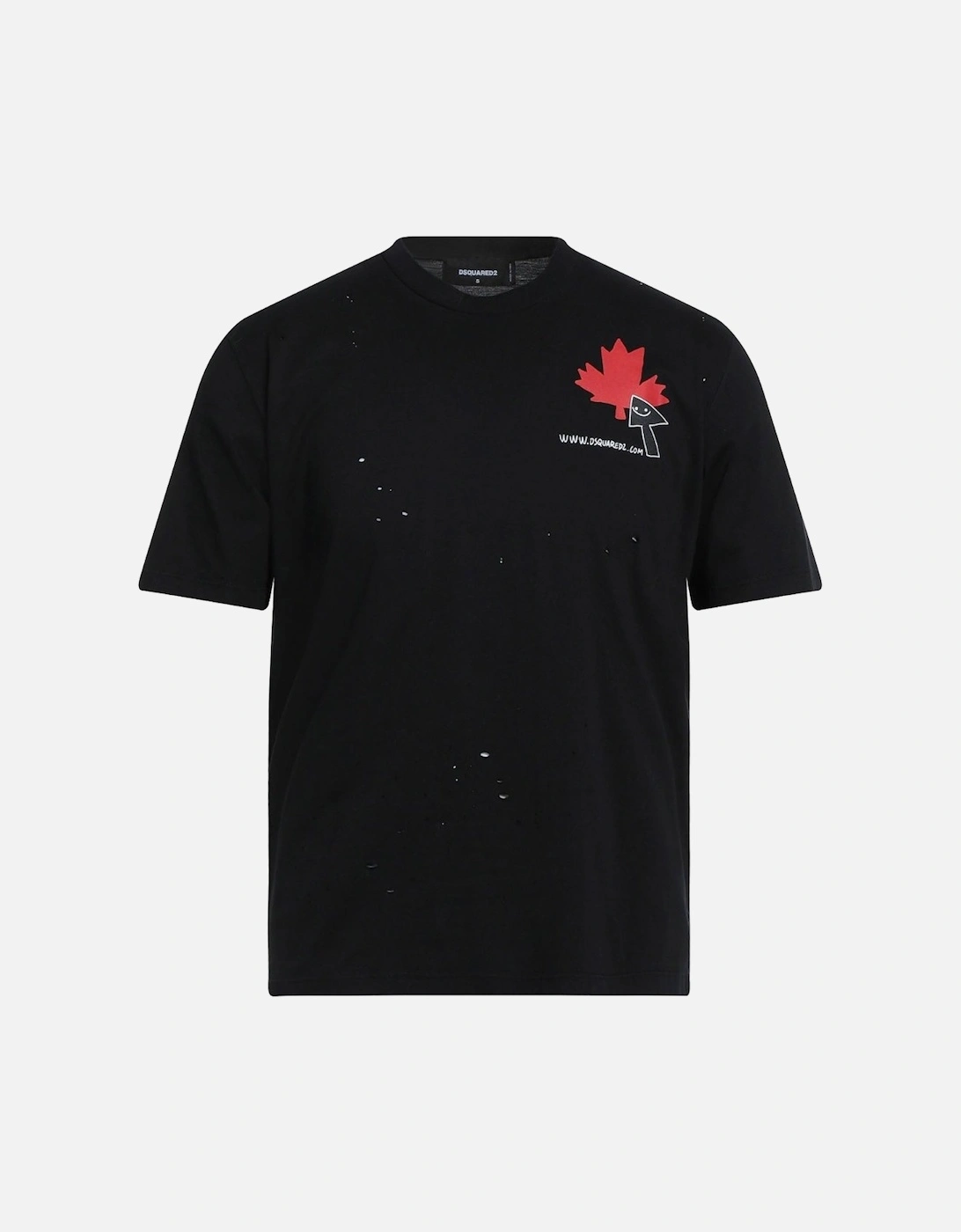 Click Leaf Box Fit Black T-Shirt, 3 of 2