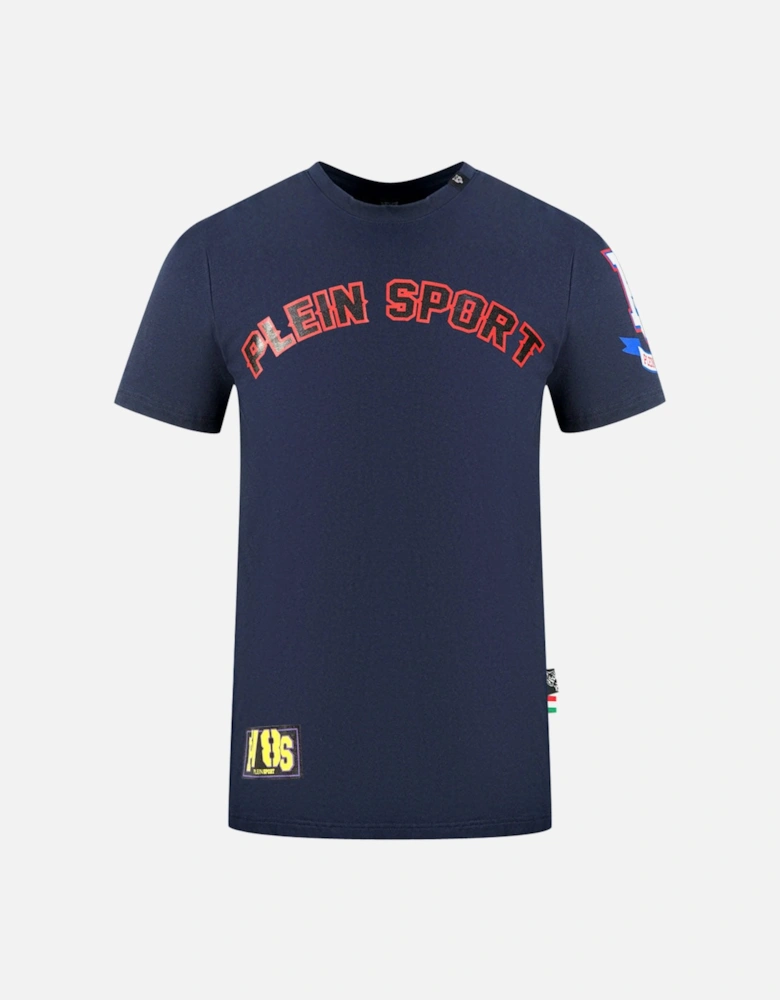 Plein Sport Multi Colour Logos Navy Blue T-Shirt