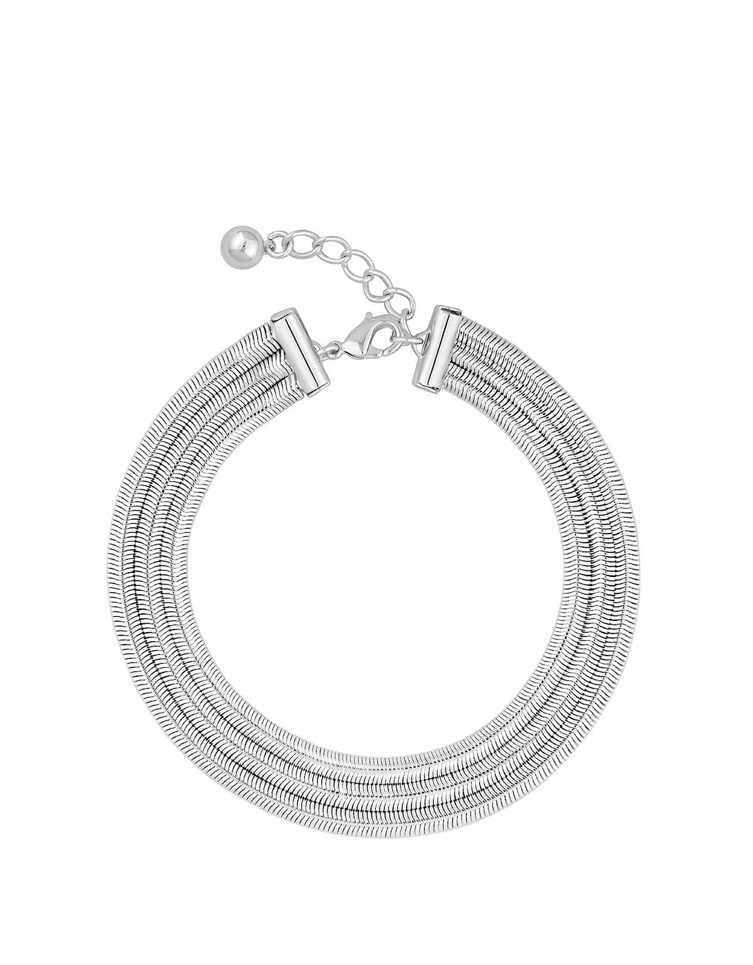 Sterling Silver Plated Multi Row Snake Chain Bracelet with Gift Pouch, 2 of 1