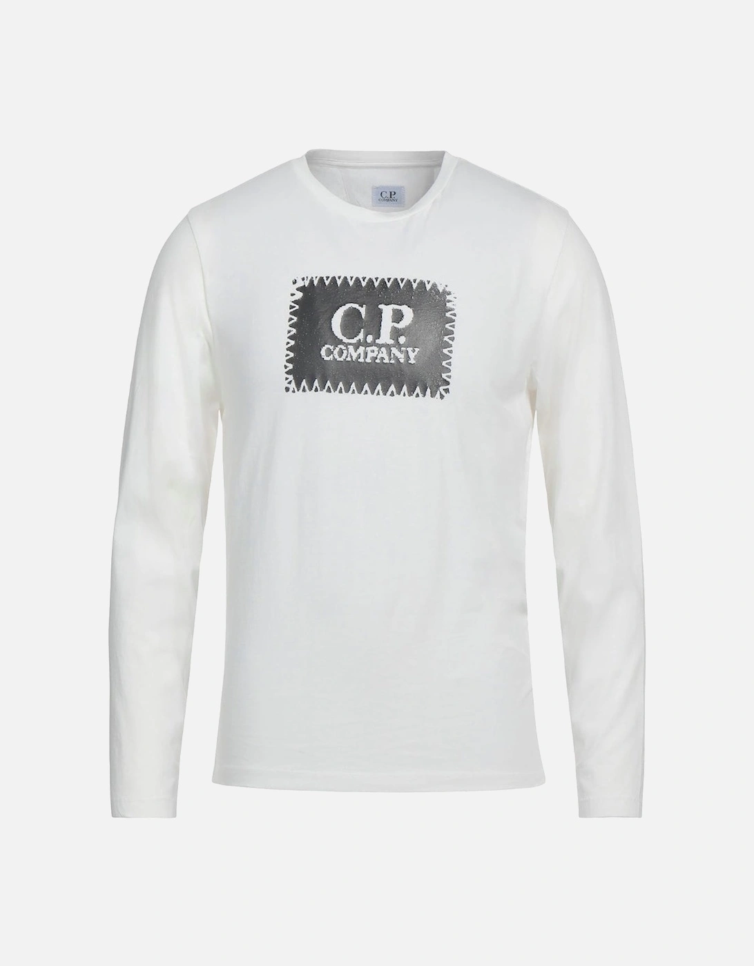 C.P. Company Block Chest Logo White Long Sleeve T-Shirt, 3 of 2