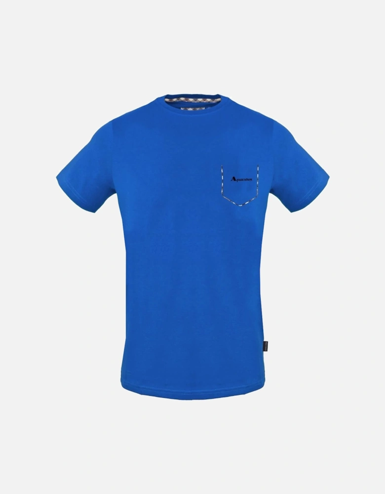 Check Pocket Trim Blue T-Shirt