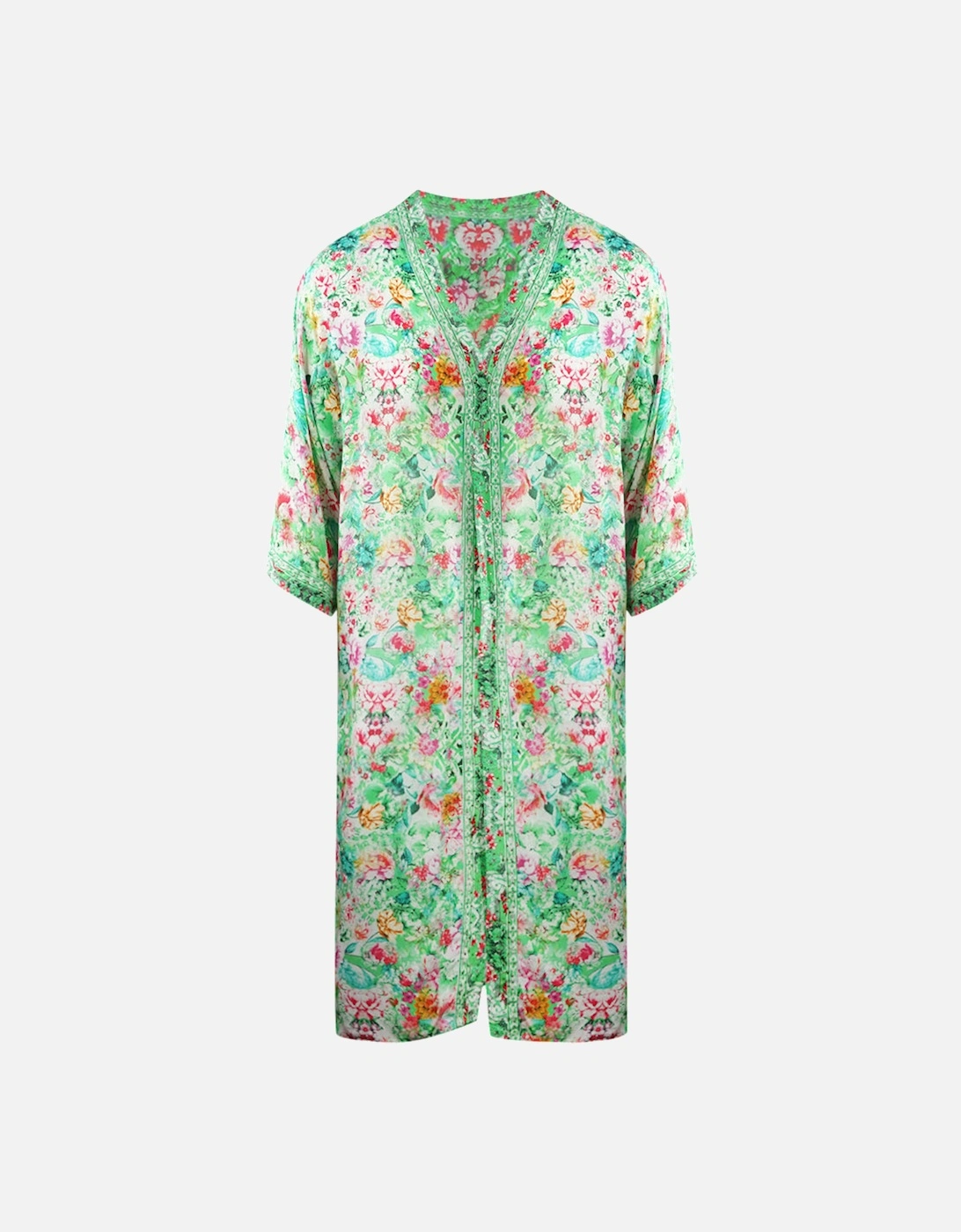 Versailles Gardenia 1202120 Green Long Kimono, 3 of 2