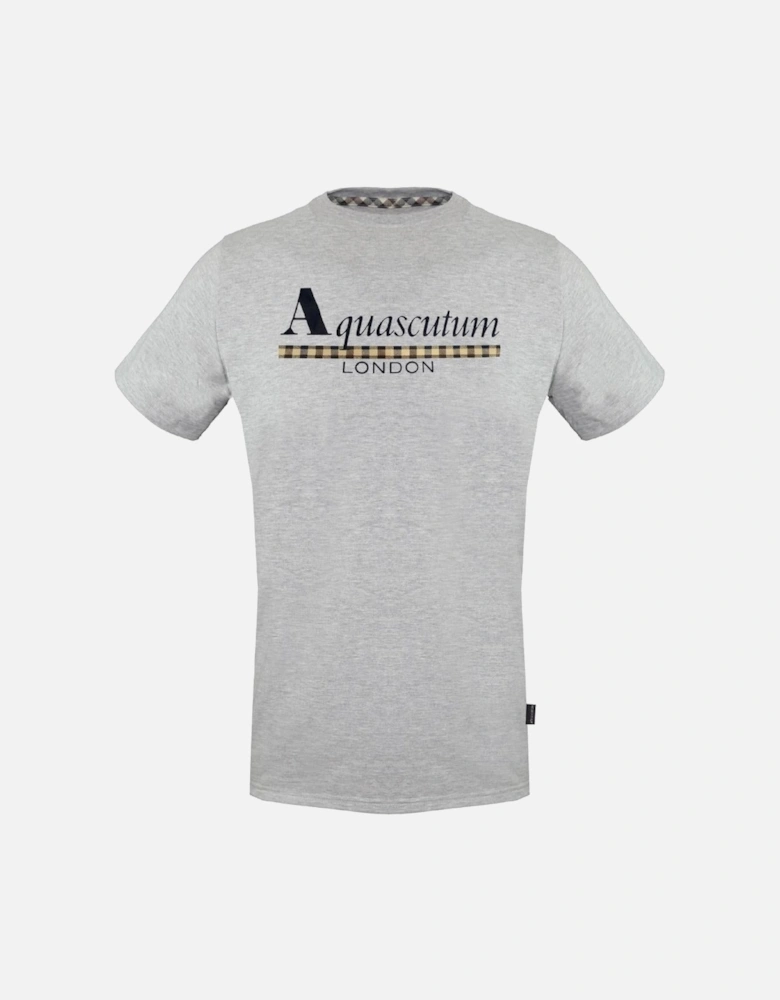 Check Strip Logo Grey T-Shirt