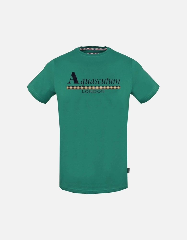 Check Strip Logo Green T-Shirt