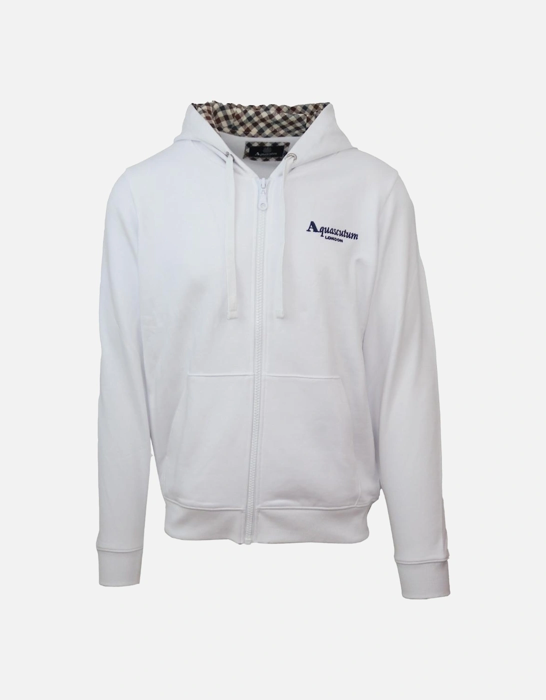 Classic Embossed Signature Logo White Zip-Up Hoodie, 3 of 2