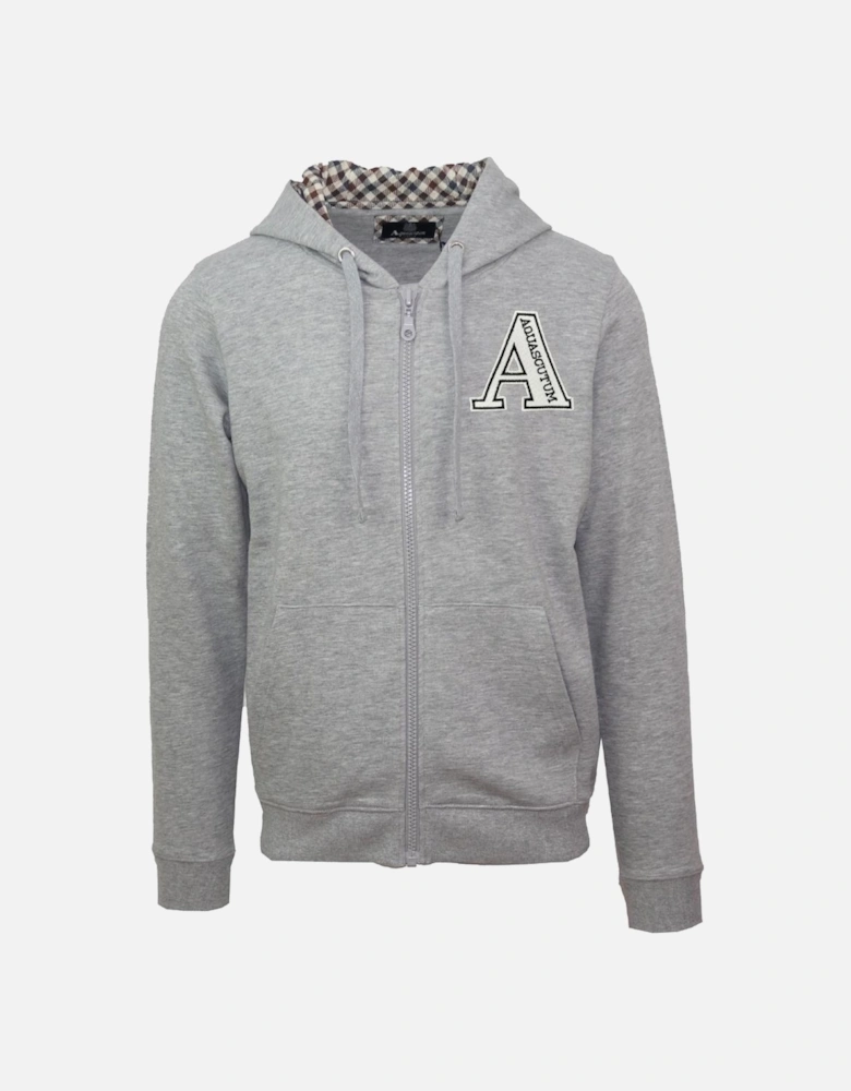 Classic Large A Logo Grey Zip-Up Hoodie