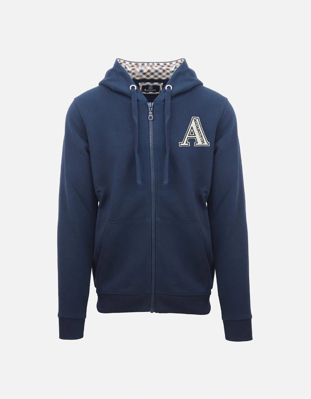 Classic Large A Logo Navy Blue Zip-Up Hoodie, 3 of 2