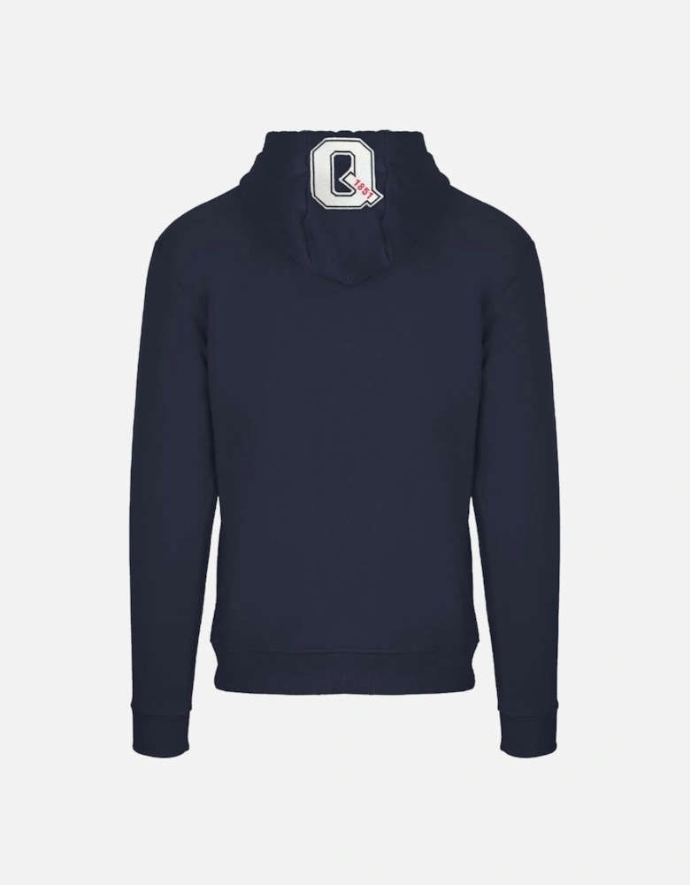 Classic Large A Logo Navy Blue Zip-Up Hoodie