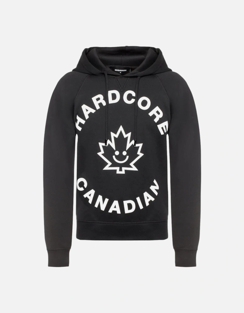 Hardcore Canadian Maple Leaf Logo Black Hoodie