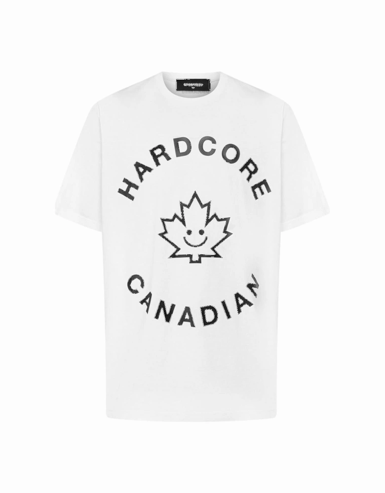 Hardcore Canadian Maple Leaf White T-Shirt