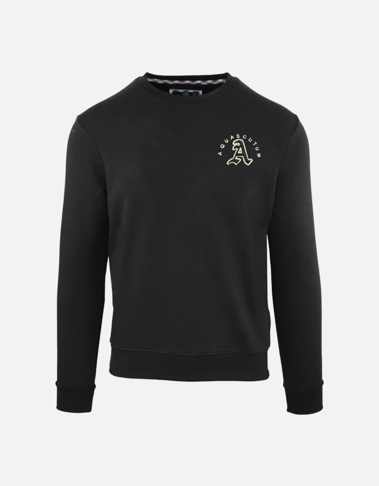 Embossed A Logo Black Sweatshirt