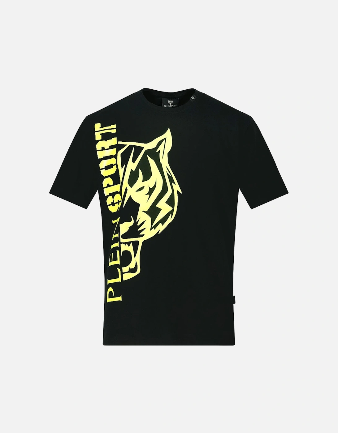 Plein Sport Yellow Bold Split Logo Black T-Shirt, 3 of 2