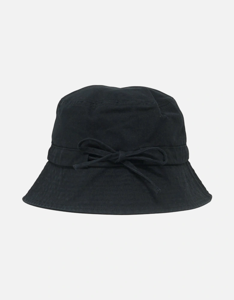 Bold Embroidered Logo Black Bucket Hat