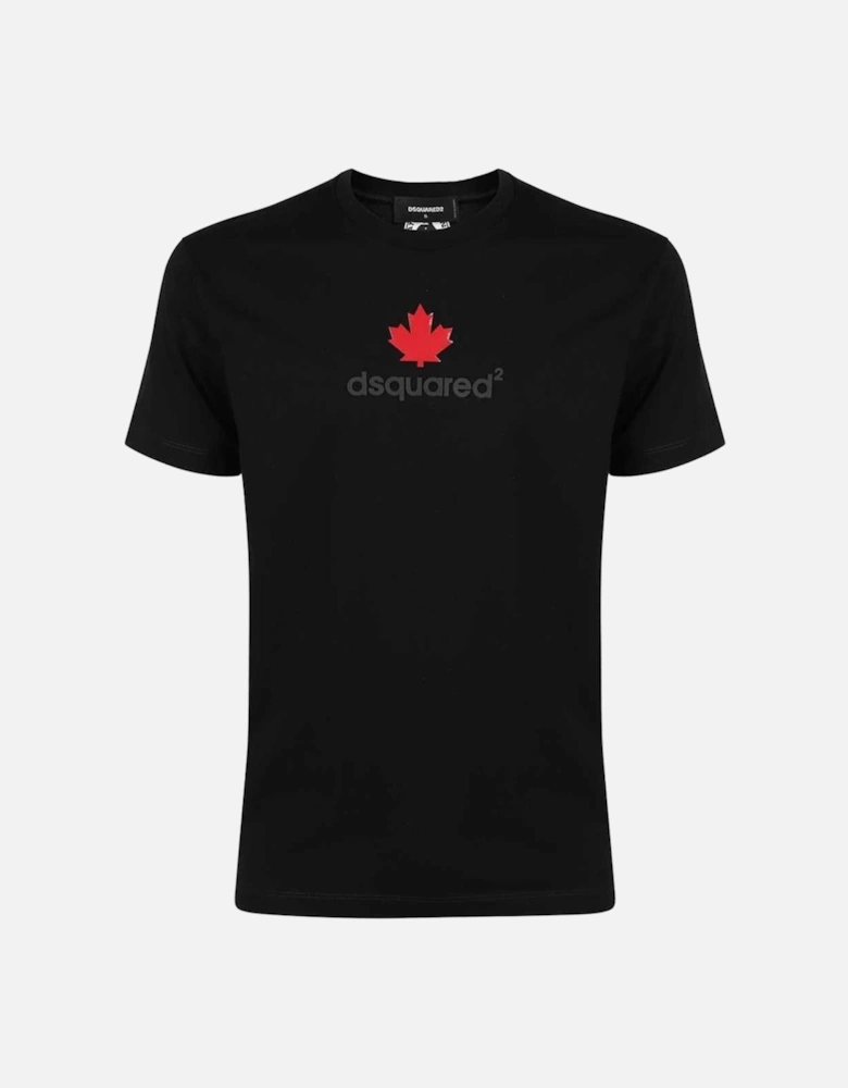 Maple Leaf Chest Logo Black T-Shirt