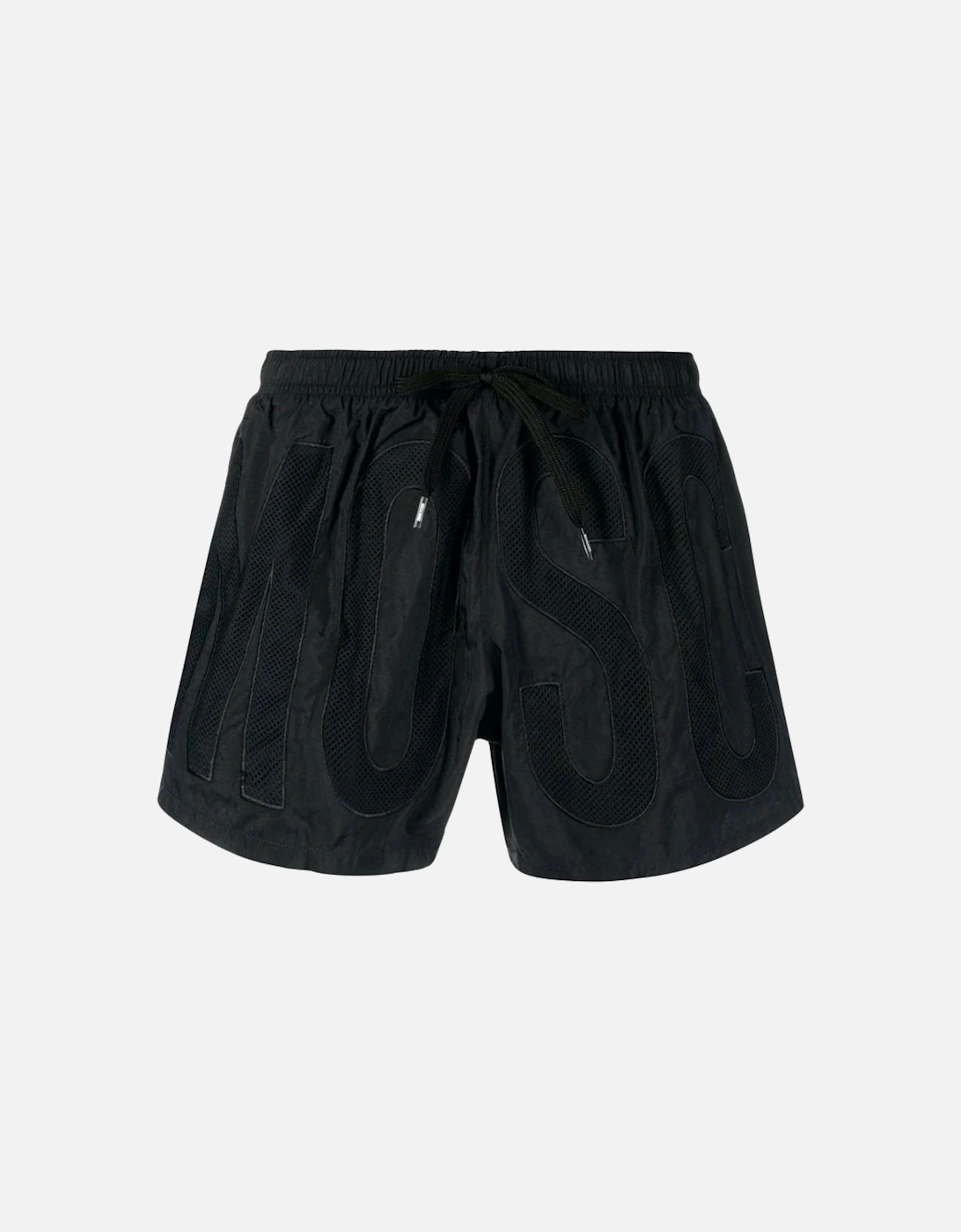 Large Embossed Logo Black Swim Shorts, 3 of 2