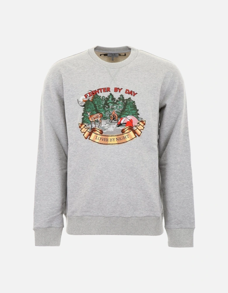 Fighter By Day Lover By Night Forest Grey Sweater