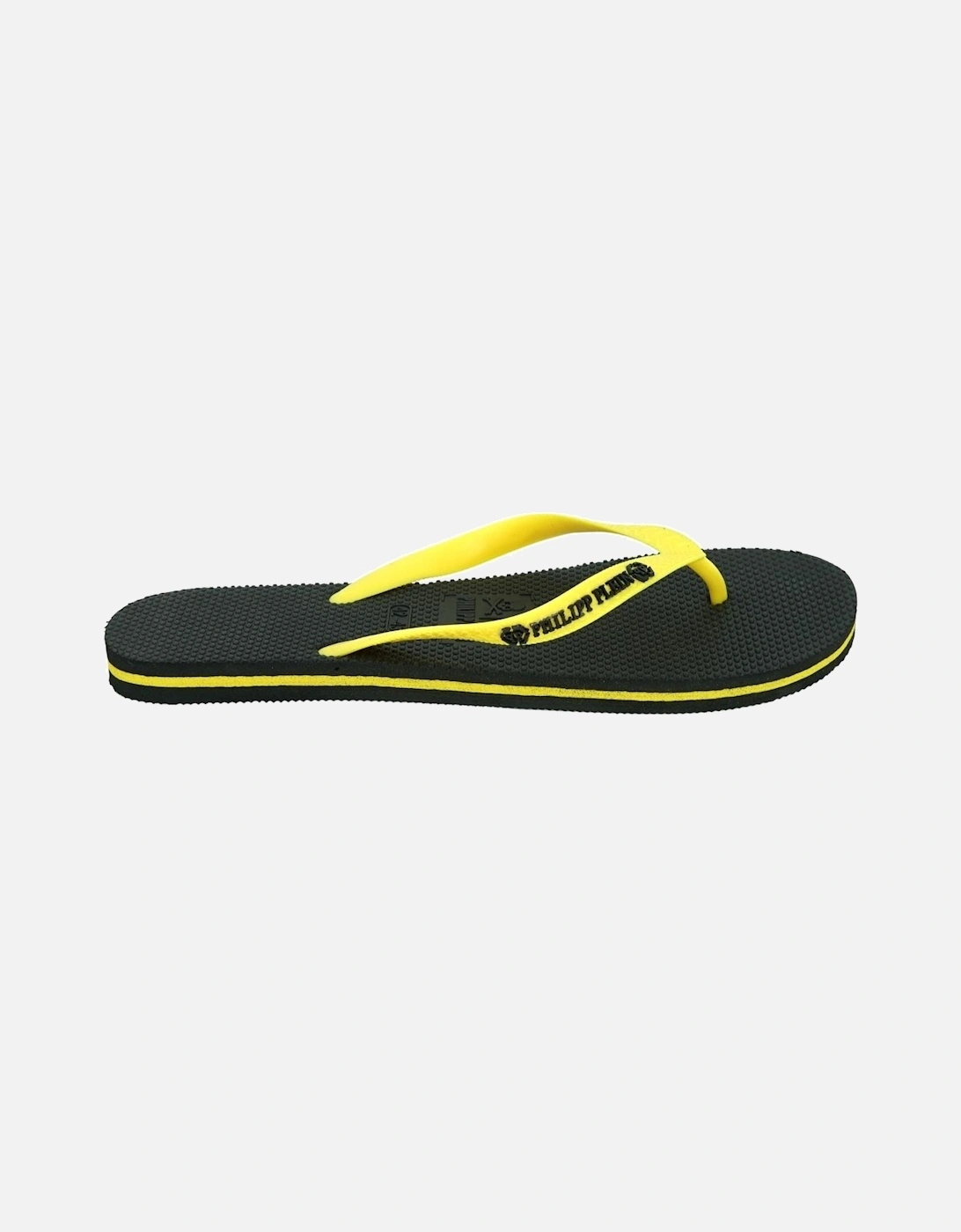 Brand Logo Black Yellow Flip Flops, 5 of 4