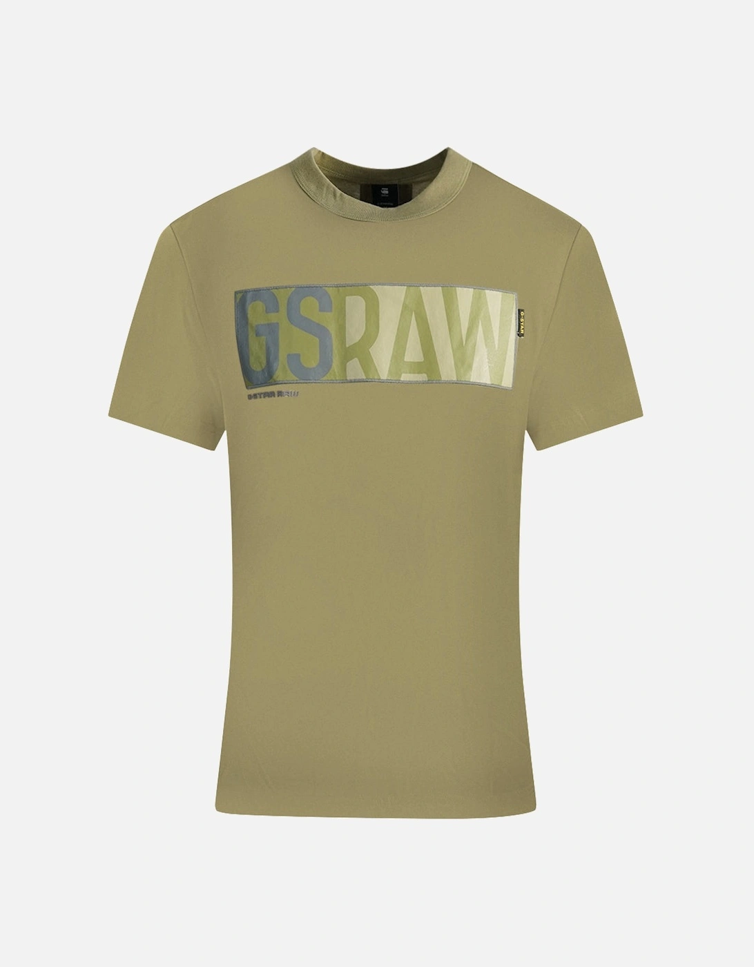 GS RAW Box Logo Khaki T-Shirt, 3 of 2
