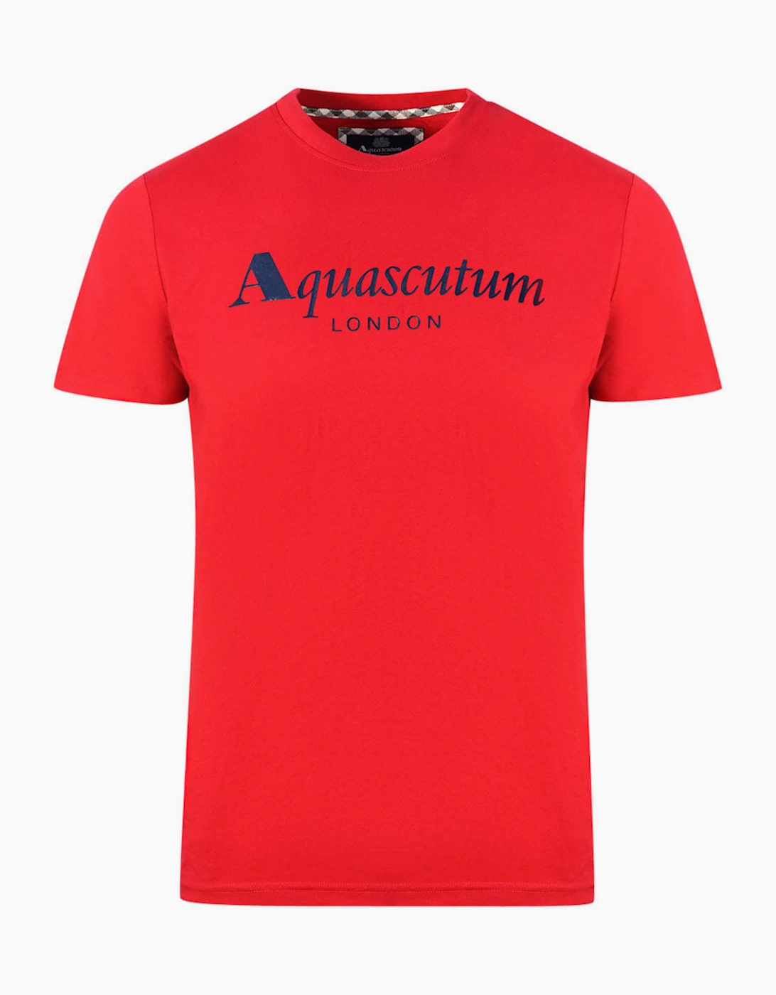 Men's Aquascutum London Brand Logo Red T-Shirt - Size: 36