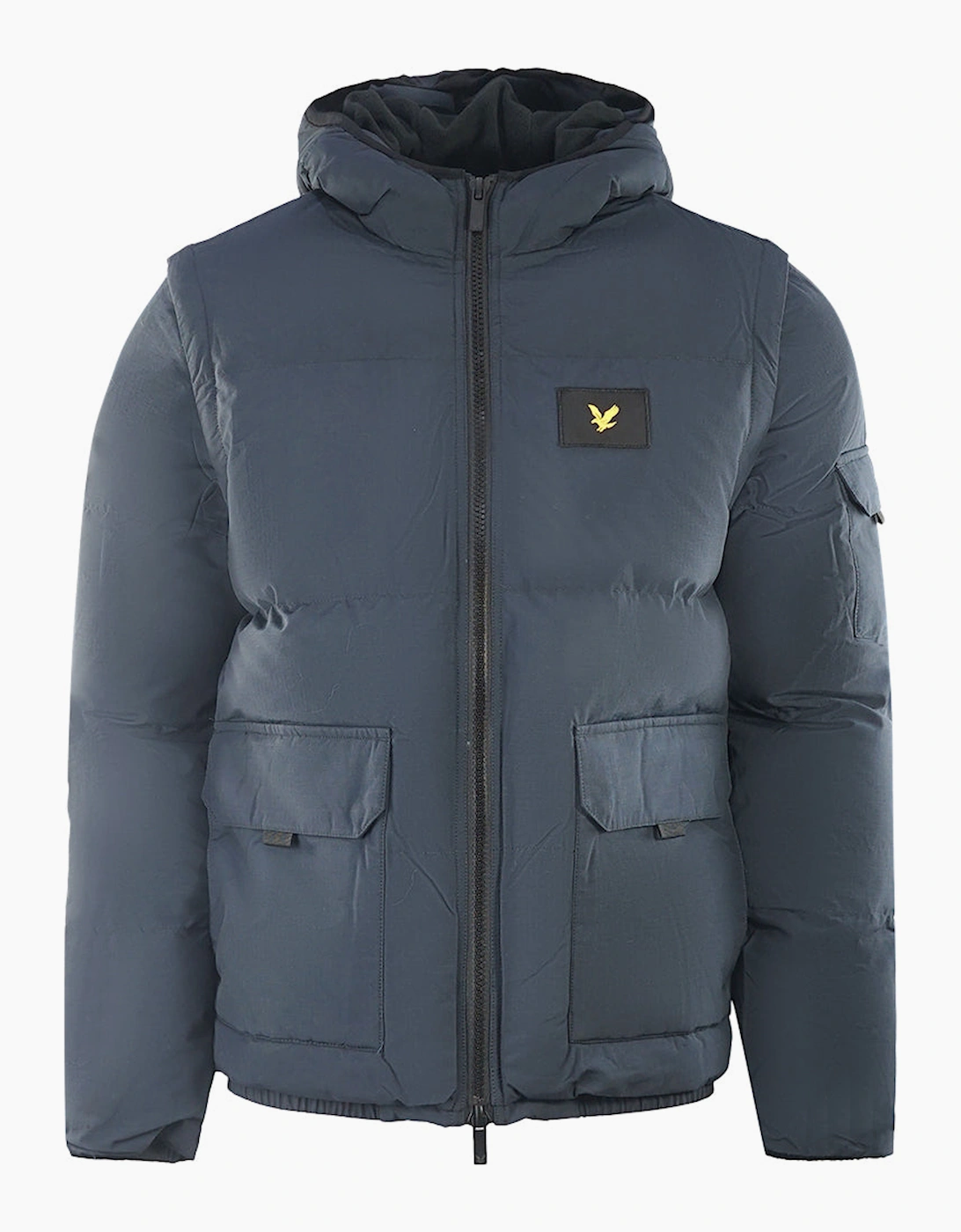 Lyle And Scott Men's Navy Lyle & Scott 2 In 1 Ripstop Blue Puffer Jacket  42/Regular Xl